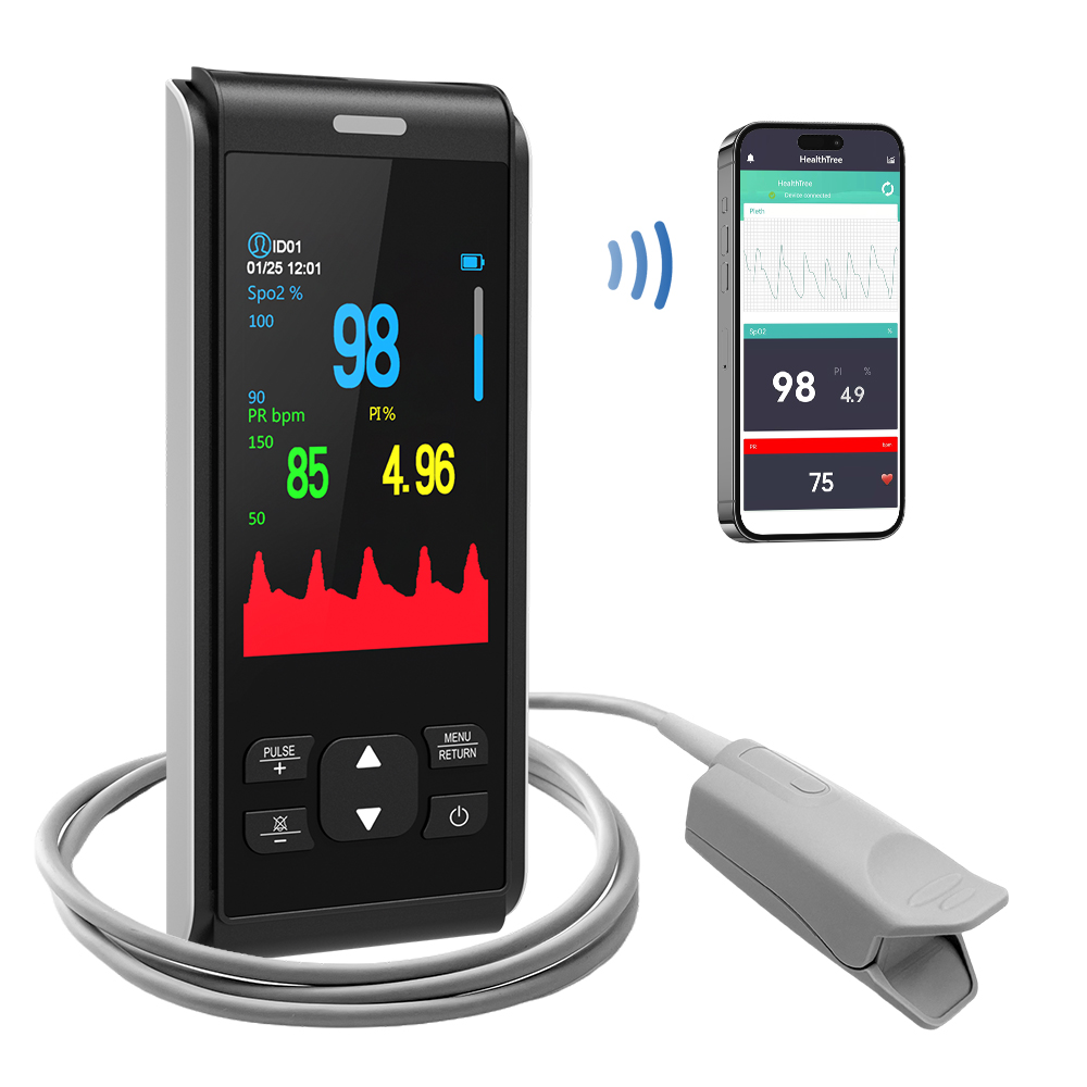 Pulse Oximeter Fingertip Rechargeable - HealthTree oxymètre de pouls portatif pour