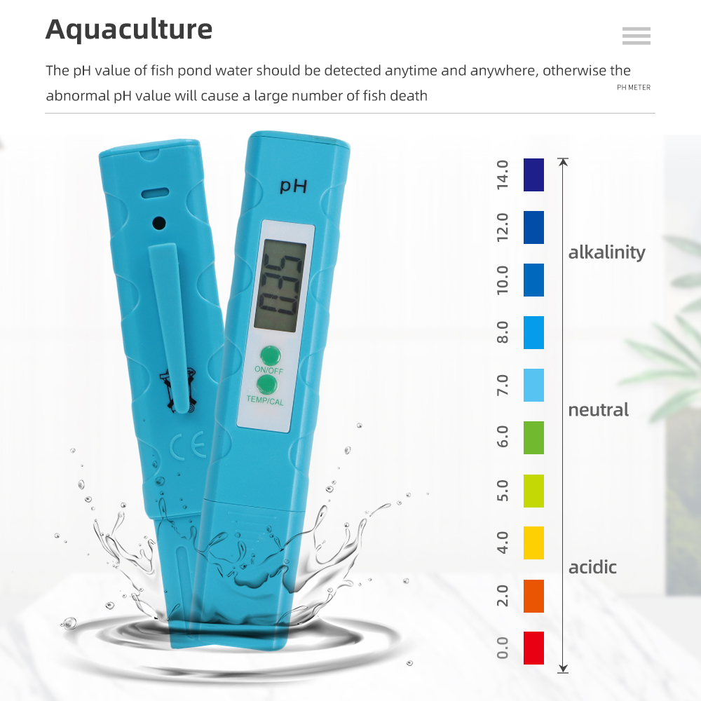 Ph Meter Digital Water Tester - pH-mètre de poche pour aquarium, stylo,