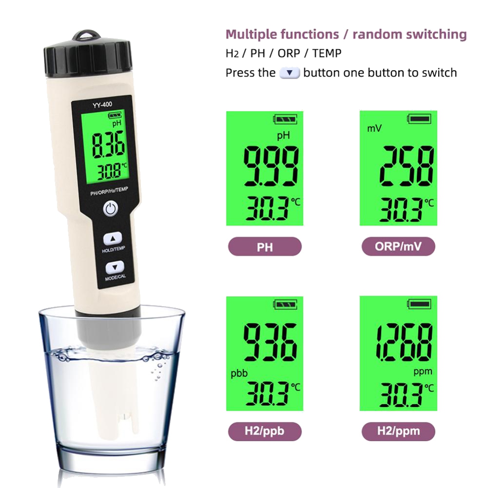4 en 1 YY-400 PH/ORP/H2 & TEM  - Ph Meter Digital Water Tester avis et prix